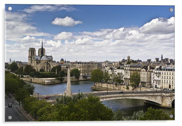 Paris view, Notre Dame Acrylic by Gary Eason