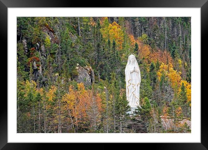 Statue of Our Lady of Saguenay Quebec Canada Framed Mounted Print by Martyn Arnold