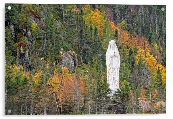 Statue of Our Lady of Saguenay Quebec Canada Acrylic by Martyn Arnold