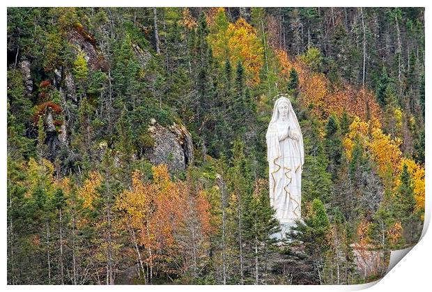 Statue of Our Lady of Saguenay Quebec Canada Print by Martyn Arnold