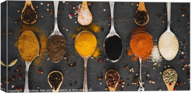 Exotic spices as a panorama Canvas Print by Thomas Klee