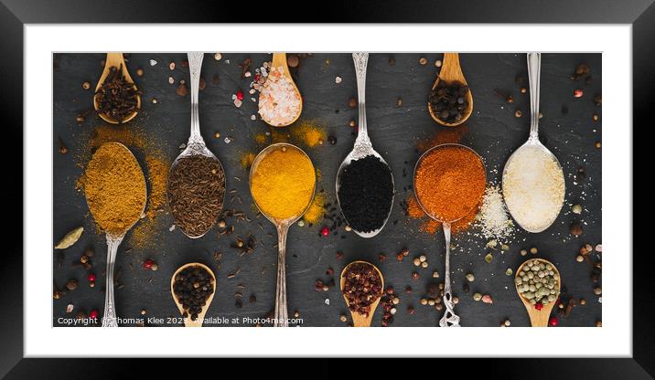 Exotic spices as a panorama Framed Mounted Print by Thomas Klee