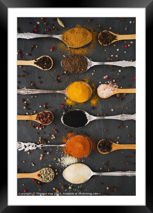 The spicy world of exotic spices Framed Mounted Print by Thomas Klee