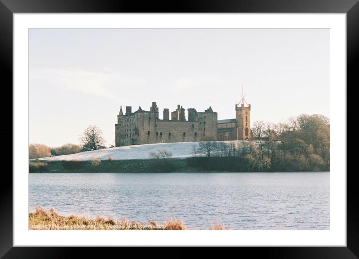 Linlithgow Loch and Palace, Winter Framed Mounted Print by Lee Osborne