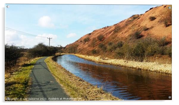 Faucheldean Bing and Union Canal, West Lothian Acrylic by Lee Osborne