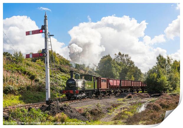 Steam train Tanfield Railway Print by Bryan Attewell