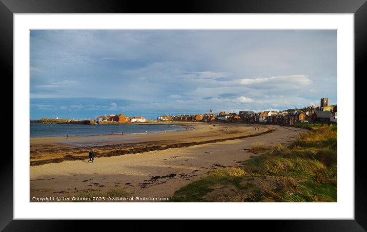 North Berwick - Beach and Harbour Framed Mounted Print by Lee Osborne