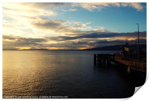 Wemyss Bay Sunset Print by Lee Osborne