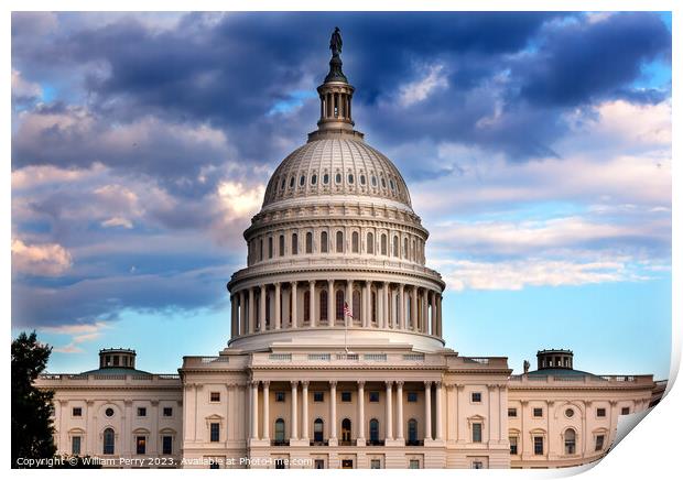 US Capitol Dome Houses of Congress Washington DC Print by William Perry