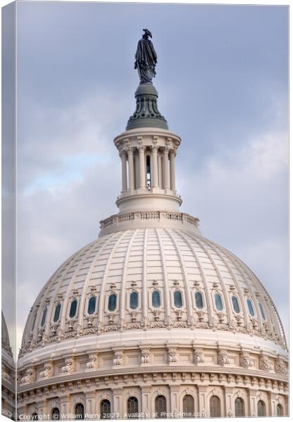 US Capitol Dome Freedom Statue Washington DC Canvas Print by William Perry