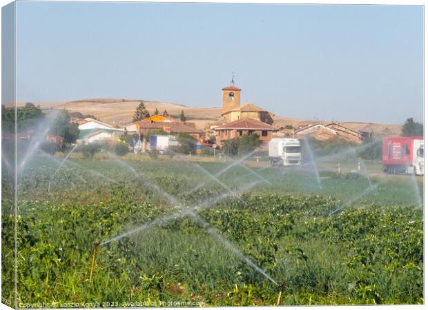 Irrigation - Redecilla del Camino Canvas Print by Laszlo Konya