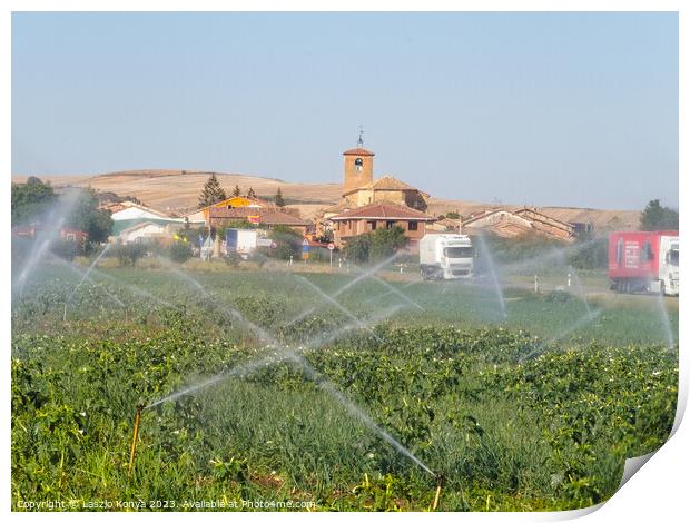 Irrigation - Redecilla del Camino Print by Laszlo Konya
