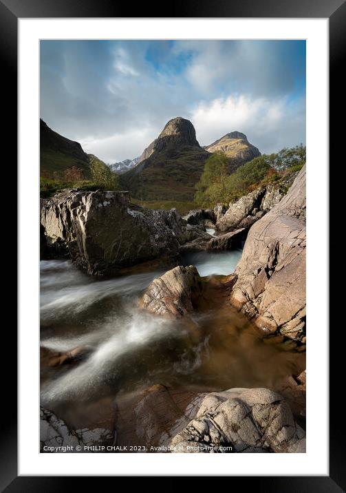 River coe 's' bends Glencoe 1009 Framed Mounted Print by PHILIP CHALK