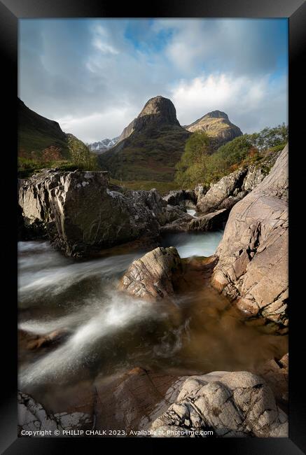 River coe 's' bends Glencoe 1009 Framed Print by PHILIP CHALK
