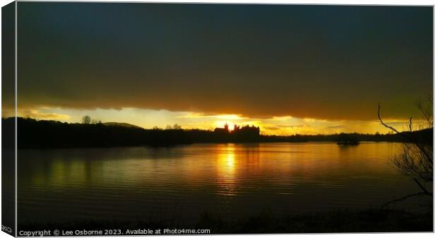 Sunset over Linlithgow Loch Canvas Print by Lee Osborne