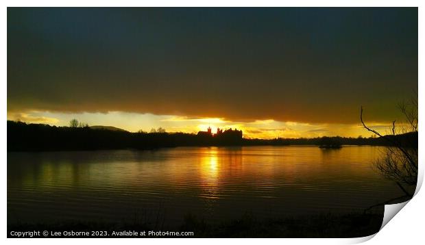 Sunset over Linlithgow Loch Print by Lee Osborne