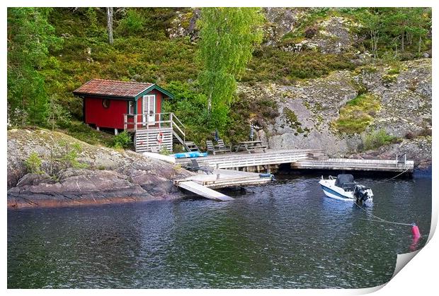 Swedish Boathouse Print by Martyn Arnold