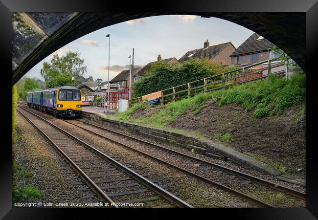 Pacer Train at Shepley Railway Station Framed Print by Colin Green