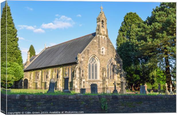 Church of St John the Baptist, Rogerstone Canvas Print by Colin Green