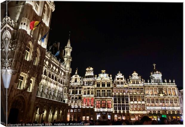 Christmas in Grand Place, Brussels Canvas Print by Ailsa Darragh