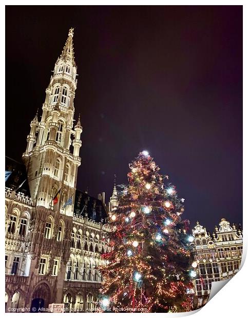 Grand Place Christmas Tree, Brussels  Print by Ailsa Darragh