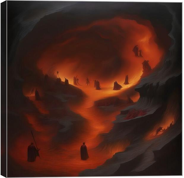 Dante Alighieri ready to enter Hell. 01 Canvas Print by Luigi Petro