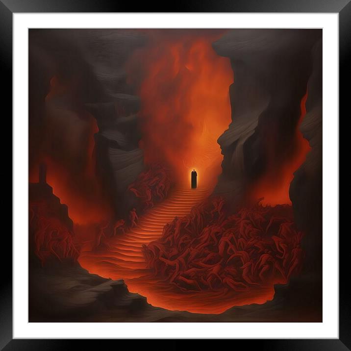 Dante Alighieri ready to enter Hell. 03 Framed Mounted Print by Luigi Petro