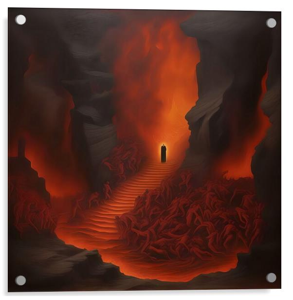 Dante Alighieri ready to enter Hell. 03 Acrylic by Luigi Petro