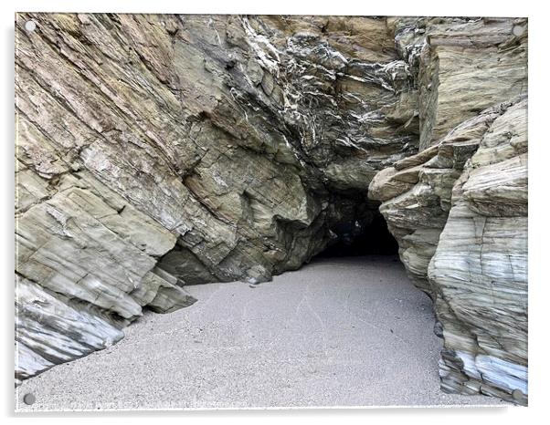 Smugglers Cave Cornwall Acrylic by David Pyatt