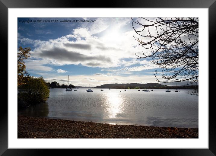 Lake Windermere from Borrans Park Framed Mounted Print by Cliff Kinch