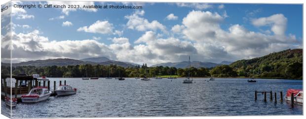 Across Windermere to the Langdales Canvas Print by Cliff Kinch