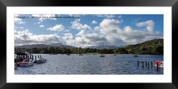 Across Windermere to the Langdales Framed Mounted Print by Cliff Kinch