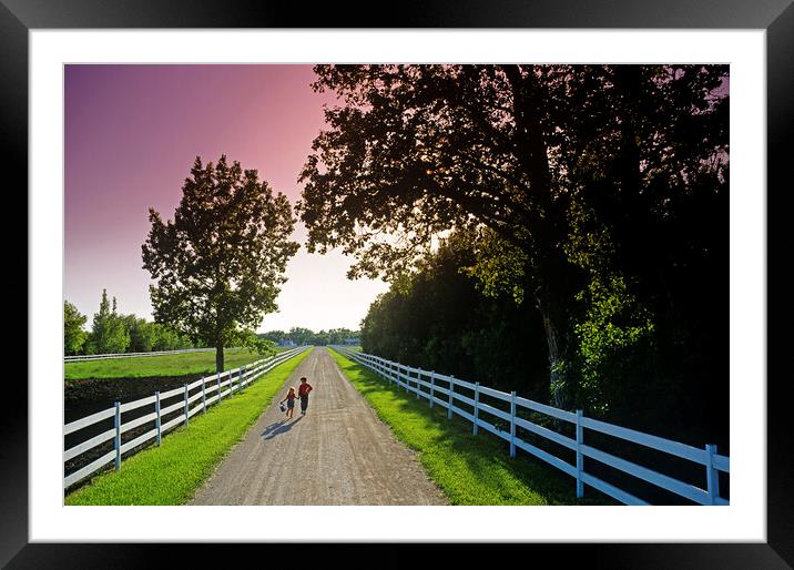 Running Down the Lane Framed Mounted Print by Dave Reede