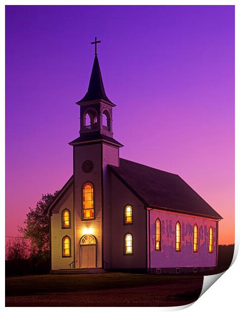 country church Print by Dave Reede