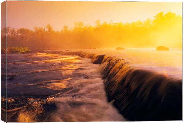 Rainbow Falls along the Whiteshell River Canvas Print by Dave Reede