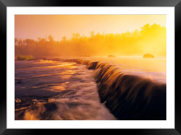Rainbow Falls along the Whiteshell River Framed Mounted Print by Dave Reede