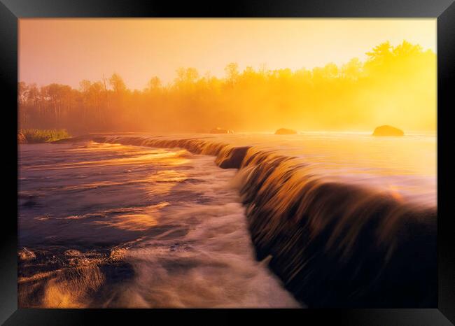 Rainbow Falls along the Whiteshell River Framed Print by Dave Reede