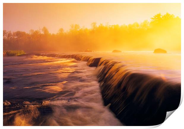 Rainbow Falls along the Whiteshell River Print by Dave Reede