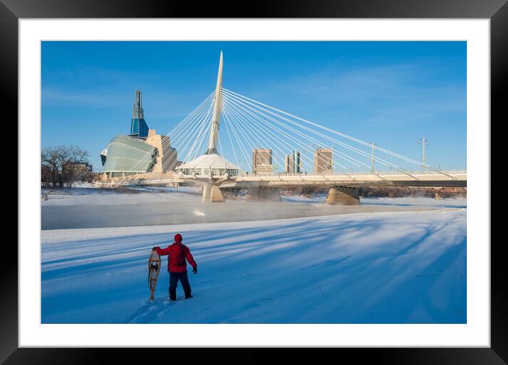 Winnipeg Skyline Framed Mounted Print by Dave Reede