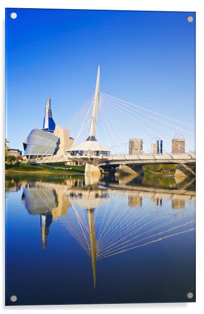 Winnipeg skyline  Acrylic by Dave Reede