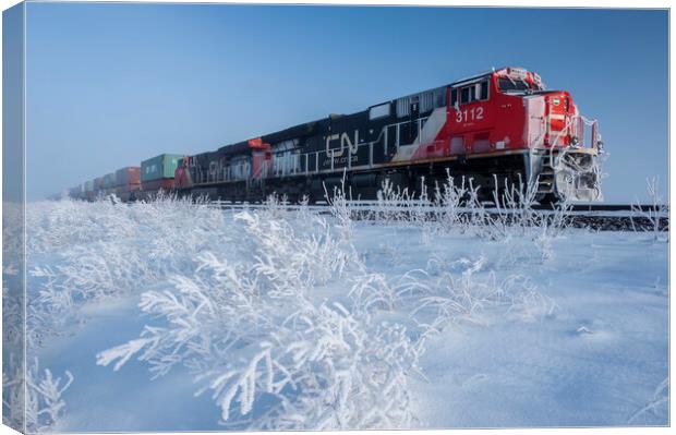 Cold Morning Along the Railway Canvas Print by Dave Reede