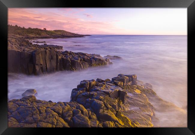 basalt rock cliffs Framed Print by Dave Reede