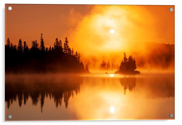 sunrise over Fenton Lake Acrylic by Dave Reede