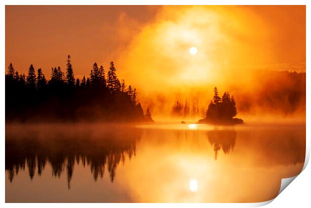 sunrise over Fenton Lake Print by Dave Reede