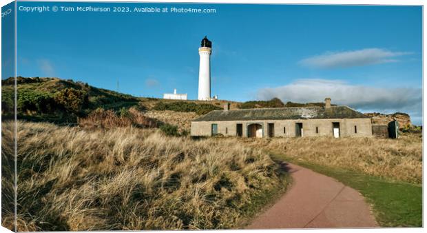 Covesea Skerries Lighthouse, A Serene Sentinel Canvas Print by Tom McPherson