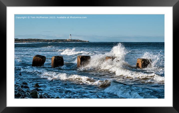 Covesea Lighthouse, Lossiemouth Seascape Framed Mounted Print by Tom McPherson