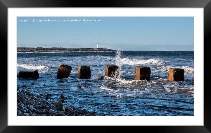 Covesea Skerries Lighthouse seascape Framed Mounted Print by Tom McPherson