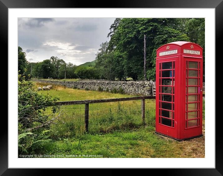 Country Phone Box Framed Mounted Print by Lee Osborne
