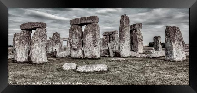 Stonehenge Black & White  Framed Print by James Allen