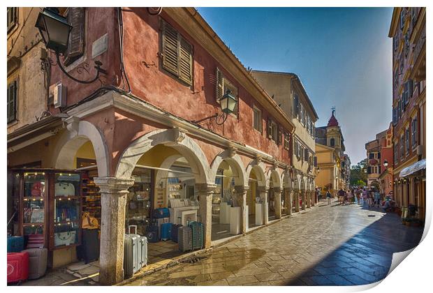Venetian architecture in old Corfu town Print by Kevin Hellon